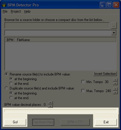 Analysis dialog controls